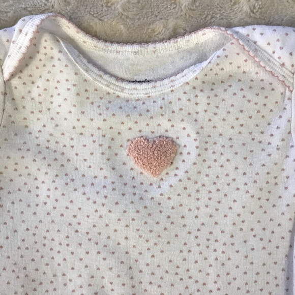 Carter’s Bodysuit Bundle Size 12 Months Pink White Floral Hearts - Picture 3 of 5